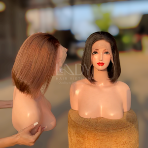 13x4 HD ren xương thẳng Bob nhà tài trợ duy nhất phần mở rộng tóc con người Tóc Bob cho phụ nữ da đen - Product Image 6