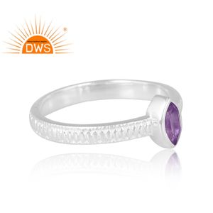 Último diseño 925 anillo de piedras preciosas de amatista Natural de plata para mujer joyería personalizada para mujer regalo para ella - Product Image 4