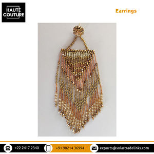 Pendientes de cuentas facetadas Miyuki de 3 cortes, hechos a mano y bordados a mano, para mujer/niña, para fiestas, sin chapado - Product Image 4