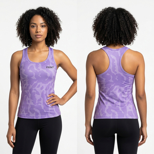 Nueva Camiseta sin Mangas Ligera para Mujer, Estilo Racerback, Ajustada, Mezcla de Algodón, Camiseta de Verano, Logotipo Personalizado, Ropa Deportiva para Yoga y Fitness, OEM ODM - Product Image 1