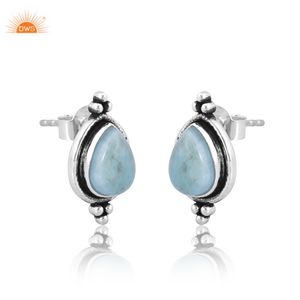 Boucles d'oreilles Larimar en argent sterling dernier cri, faites à la main tous les jours, fabricant de bijoux personnalisés - Product Image 2