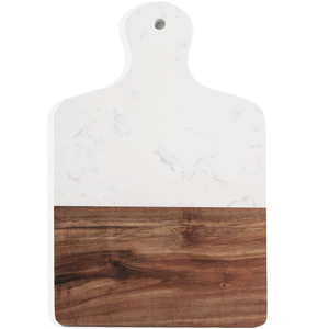 Planche à découper en bois d'acacia et marbre blanc pour usage domestique, restaurant, hôtel, fromage, charcuterie - Product Image 4