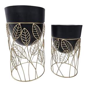 Decorative Iron <b>Plant</b> <b>Pots</b> Powder Coated Finish Stylish for Home & Garden <b>Long</b>-Lasting Indoor/Outdoor Use - Product Image 1