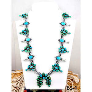 Collar Naja Hecho a Mano del Valle Esmeralda del Suroeste con Turquesa Blanca y Plata de Ley, Joyería Cultural Coleccionable - Product Image 1