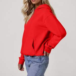 Sudadera con Capucha Informal de Manga Larga para Mujer, Sudadera con Capucha de Felpa, Mezcla de Algodón, Talla Grande, Corte Ajustado, Ropa de Calle Moderna - Product Image 3