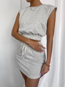 ต่ําขั้นต่ําฤดูร้อนสตรีพืชเสื้อกล้ามสองชิ้นชุดกระโปรงที่กําหนดเองชุดสั้นชุดสองชิ้นผู้หญิง - Product Image 4