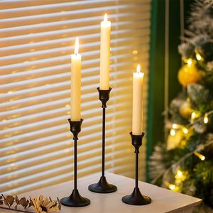 Black Antique Brass Metal Powder Coating Candle Mold Wedding Christmas Home Decoration <b>Candlestick</b> <b>Holders</b> Stand - Product Image 1
