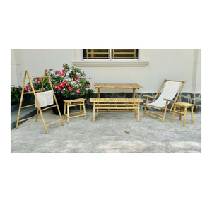 Venta caliente muebles de exterior Garden Resort Beach fábrica directa de bambú silla individual con colchón de lona silla para Patio - Product Image 1