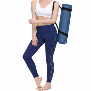 Leggings de sport pour femmes en spandex/nylon, taille élastique, uni, extensible dans les quatre sens, séchage rapide, vêtements de sport tendance du Pakistan - Product Image 5