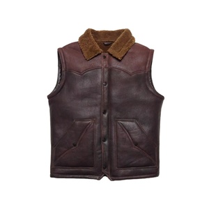 Chaleco de Cuero Genuino para Hombre de la Mejor Calidad, Cálido e Impermeable para Otoño e Invierno, con Diseño sin Mangas y Decoración de Bolsillos - Product Image 1