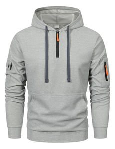 <b>Men's</b> Casual 1/4 Zip Pullover <b>Hoodies</b> Oversized Quarter Zip Sweatshirt Print Pattern Puff Techniques 100% Cotton Winter <b>Hoodies</b> - Product Image 6