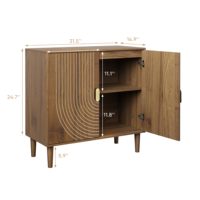 Aparador de Nogal, Mueble Independiente, Almacenamiento de Madera, Estante Ajustable, Sala de Estar, Entrada, Pasillo, China