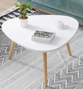 Modern Glossy <b>Round</b> Solid Wood Coffee <b>Table</b> for Home Use Solid Leg Living Room Furniture - Product Image 5