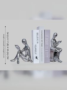 Sujeta Libros de Aluminio, Diseño Moderno, Soporte para Libros Pesado, Decorativo, Juego de 2 Piezas, Regalo de Cumpleaños, Organizador para Escritorio, Hogar, Oficina, Biblioteca - Product Image 2