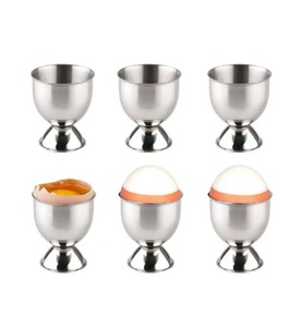 Serveurs et supports d'oeufs en métal pour coquetiers en acier inoxydable élégants Commencez sans fil à votre journée élégante - Product Image 6