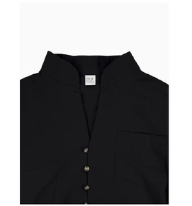 Chemises décontractées polyvalentes pour hommes, noires, à manches longues, boutonnées, tendance, pour le quotidien, le streetwear et les réunions - Product Image 5