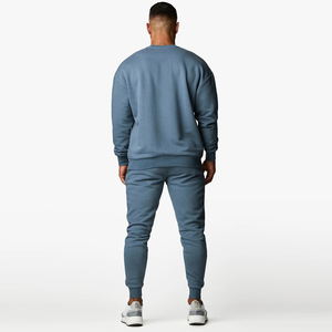 Người Đàn Ông Chạy Bộ Phù Hợp Với Theo Dõi Phù Hợp Với Mồ Hôi Phù Hợp Với Kéo Khóa Biểu Tượng Tùy Chỉnh Áo Khoác Tracksuits Cho Nam Giới <span class=keywords><strong>2</strong></span> Mảnh Bộ Hazel Grey - Product Image 2