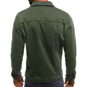 Chaqueta de mezclilla ajustada clásica informal para hombre 2025 Green1 XL Fashion Jean Coat - Product Image 2