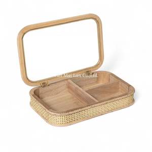 Caja de Almacenamiento Multifuncional de Ratán Vietnamita Tejida a Mano con Textura Natural para Organización del Hogar y Decoración de Interiores - Product Image 1