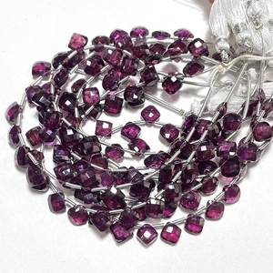 Vente en gros de grenat rose naturel de qualité fine perles de briolette à facettes en forme de cerf-volant fournitures de perles de pierre - Product Image 3