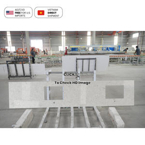 Dalle de quartz artificiel NV619, texture grise à motifs floraux, couleur cohérente, dalle de pierre de quartz, plan de travail de salle de bain - Product Image 2