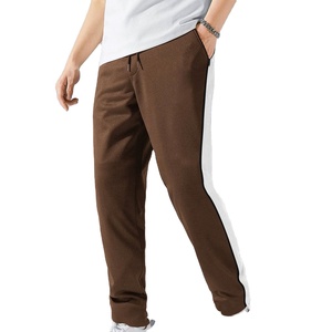 Men's Custom Logo <b>Trousers</b> High Quality Cotton Solid Color Casual Style <b>Drawstring</b> Closure Lightweight Straight Fully OEM - Product Image 1