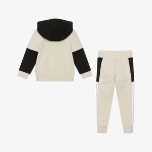 Ensemble deux pièces pour enfants unisexe, survêtement d'hiver OEM ODM, logo personnalisé, respirant, capuche à cordon de serrage en coton et pantalon de jogging - Product Image 5