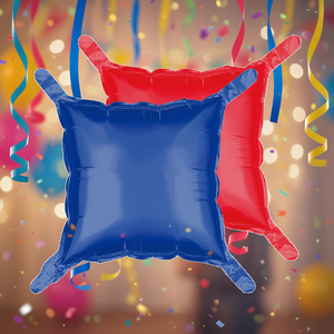 Globos Cuadrados Bicolor Rojo y Azul de 60 cm para Fiestas, Paquete de 12 Unidades - Product Image 3