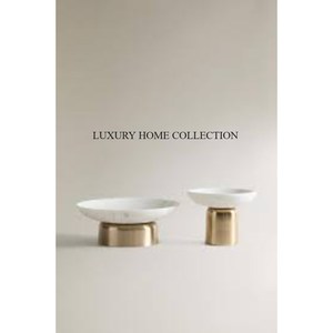 Bol en marbre élégant fabriqué à la main pour un décor traditionnel moderne avec une base en métal parfait pour les accents de table à manger ou de comptoir de cuisine - Product Image 2