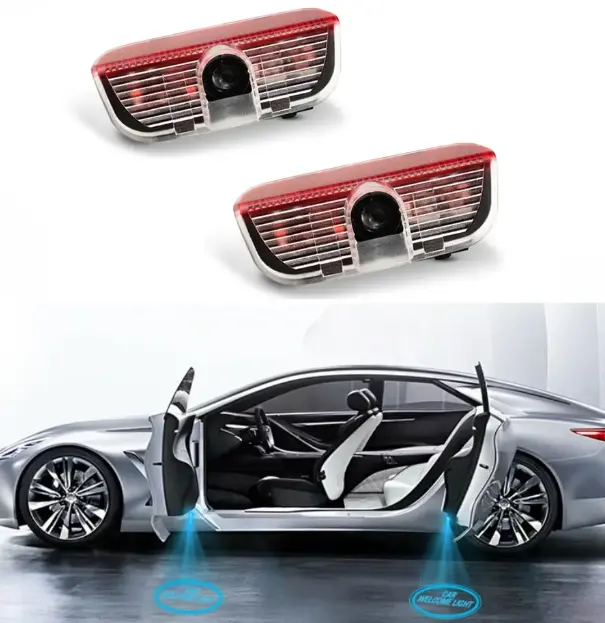 Üst 1 kablosuz oto araba hoşgeldiniz LED kapı işık ile özel logo araba kapı logosu projektör ışık araba aksesuarları için