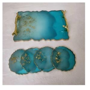 ชุดถาดรองแก้วเรซิ่น3ชั้นดีไซน์เนอร์งานทำจากไม้ออกแบบเองได้สำหรับร้านอาหารสไตล์อินเดีย - Product Image 4