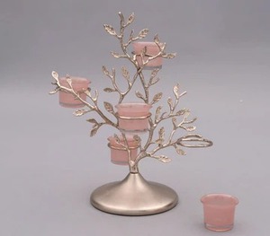 Handcrafted Golden Aluminium Tree T Light <b>Holder</b> Stand Perfect For Elegant Living Bedroom And Dining Room Decor - Product Image 4