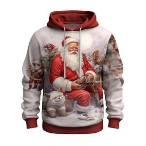 Sweat-shirt à capuche de Noël, polaire chaud et confortable, pull décontracté à imprimé pour hommes et adolescents, cadeau tendance, style de Noël, cool et amusant - Product Image 1