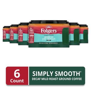 Café moulu Folgers Simply Smooth sans caféine, torréfaction douce, 23 onces (lot de 6) - Product Image 6