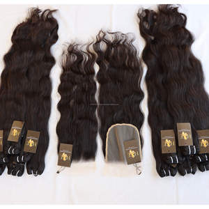Mèches brésiliennes en vison 100 naturel, cuticule brute, cheveux raides et bouclés, avec Lace Closure Hd - Product Image 2
