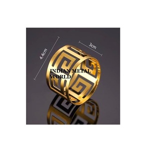 Rond de serviette de forme ronde martelé de qualité supérieure mariage et fêtes rond de serviette en métal pour toute occasion décor de table à bas prix - Product Image 3