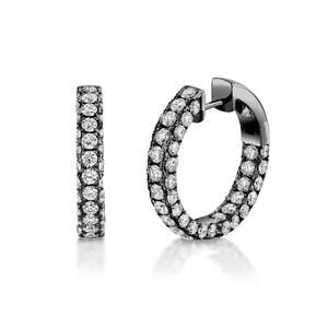 Stunning 10k Solid Yellow Gold Brilliant Moissanite Diamond Hoop Earrings Micro Pave Small Clip-On Earring Jewelry for Wedding - Product Image 1