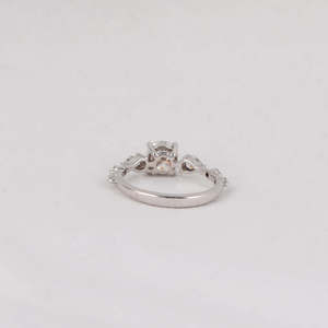 Round Cut Lab Grown Diamond Vintage Engagement Ring in 18KT <b>Solid</b> White Gold Plated Stylish Classic Old Vintage Women Gift Ring - Product Image 4