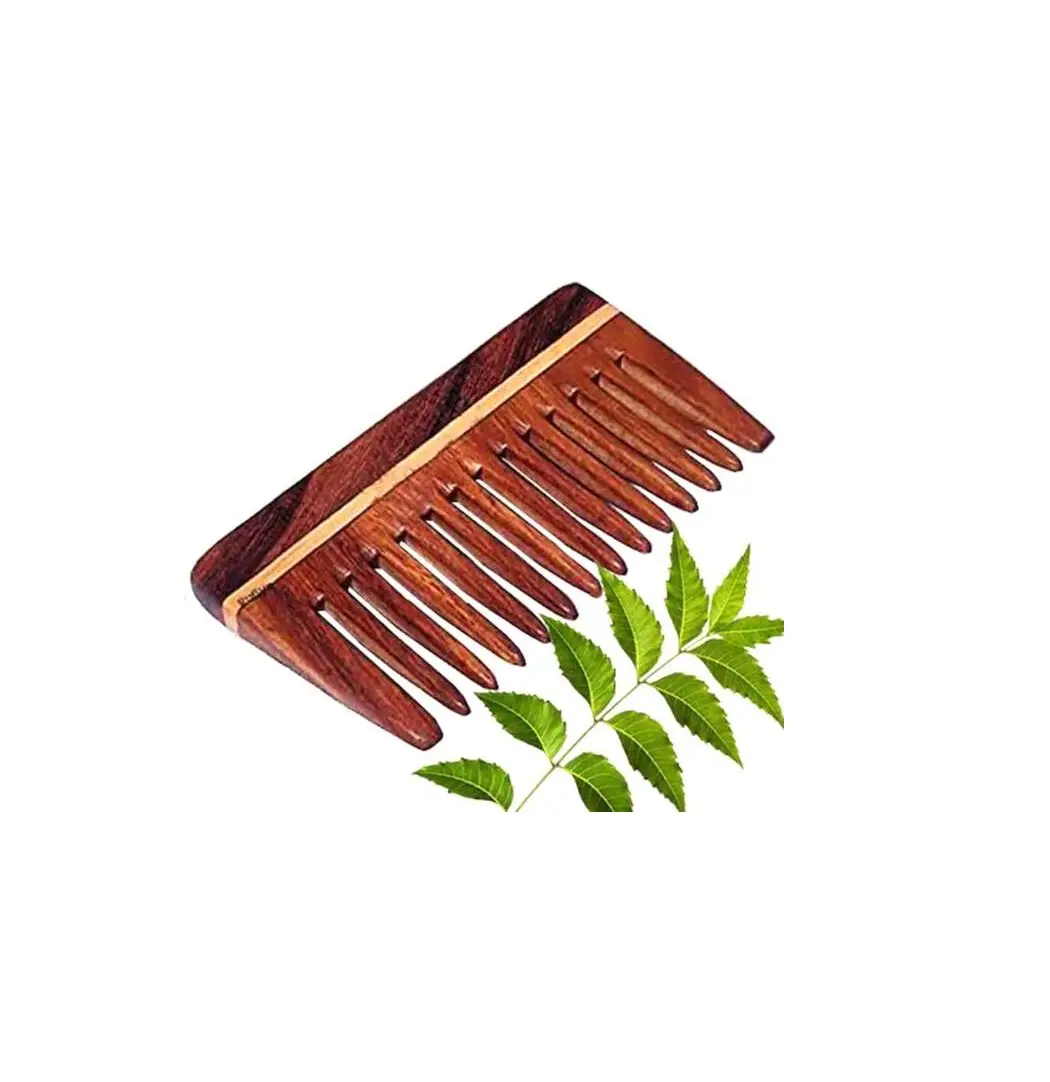 مشط خشبي من نبات النيم مصنوع يدويًا منتج مشط شعر خشبي طرازات جديدة مصنوعة يدويًا من المصنع مشط خشبي صغير صديق للبيئة