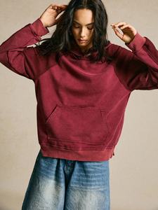 Lupin Felt Best Women's Acid Wash Pullover Hoodie de la colección de otoño Logotipo bordado personalizado Tela de punto transpirable - Product Image 2