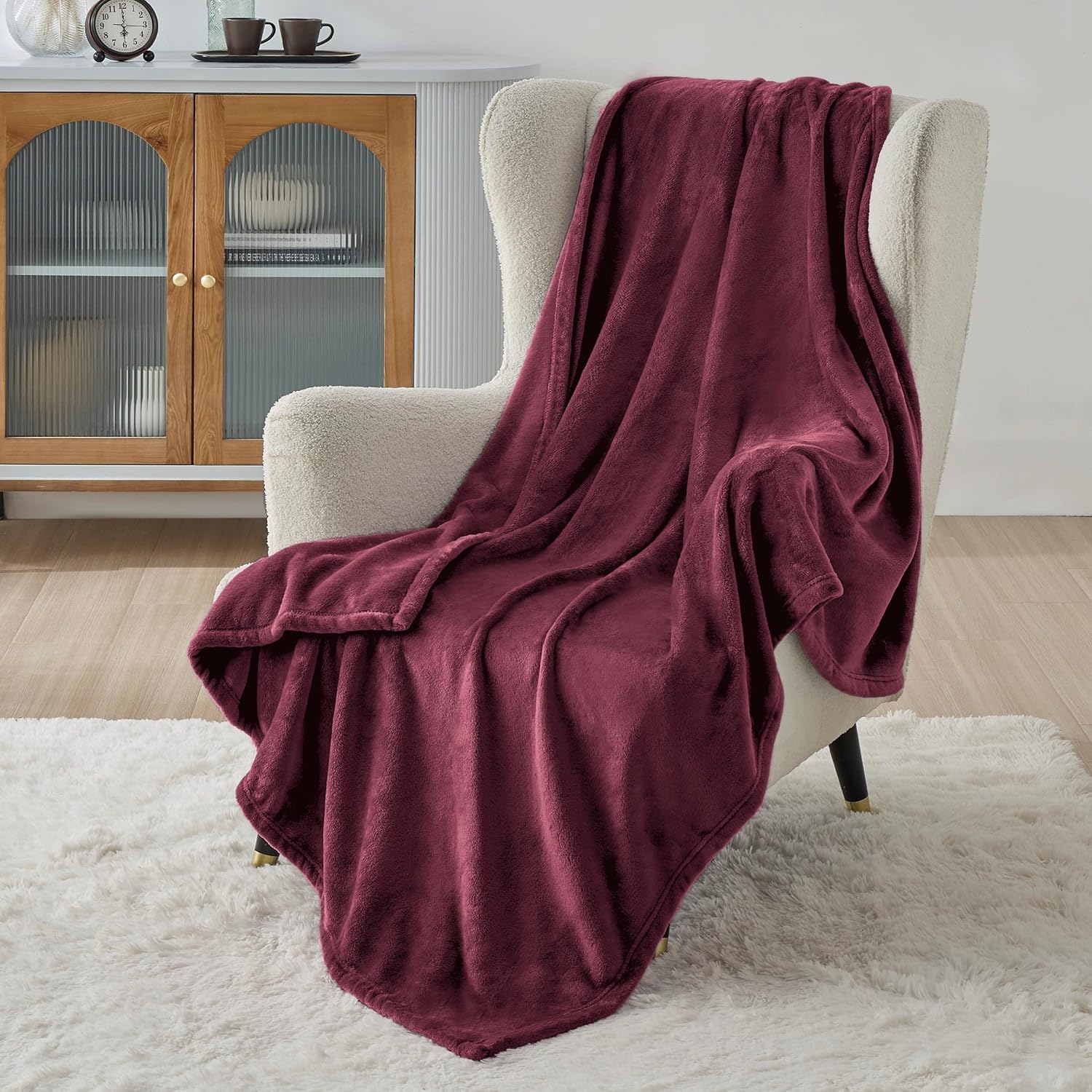 Cozy 100% Polyester Flannel Blankets Super Soft and Warm with Sherpa Fleece Backing Super Comfy for Bed or Sofa by VAIBHAV EXPORTS