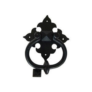 Aldaba de puerta decorativa Color negro Hierro de la más alta calidad Recién llegado Forma redonda Granja Manija decorativa Cantidad a granel - Product Image 5