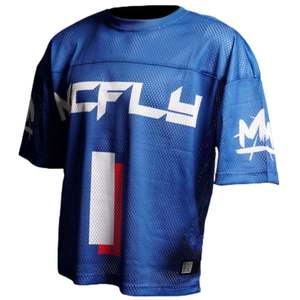 Maillot d'entraînement de football bleu en maille respirante, haut de sport, uniforme d'équipe personnalisé, fournisseur OEM - Product Image 3