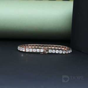 Bracelet en diamant de taille ronde cultivé en laboratoire en or massif 14kt pour chaque cadeau d'anniversaire - Product Image 5