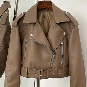 Vestes en cuir véritable à capuche personnalisées, lourdes, mode d'hiver, veste en cuir véritable multipoches à fermeture éclair, vestes pour femmes - Product Image 1