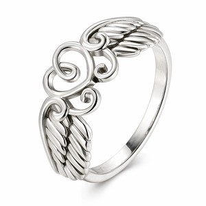 Anello Vintage a Forma di Cuore con Ali d'Angelo, Gioiello Creativo per Coppie, Regalo di San Valentino - Product Image 1