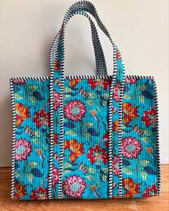 Wholesale Lot of Indian Cotton <b>Quilted</b> <b>Handbags</b> Bohemian Style Tiger Printed Fashion Casual Shopping Bags for Women - Product Image 3