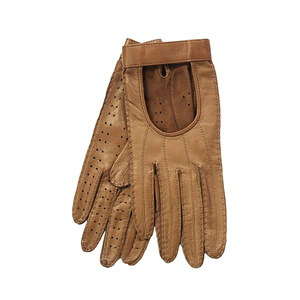 GANTS DE CONDUITE EN CUIR PLEIN DOIGTS-NOIR MARRON Gants de conduite de luxe en cuir véritable chaud pour l'hiver et le froid - Product Image 2