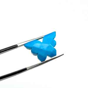 Perles de pierres précieuses en turquoise bleue facettées en forme de papillon 14X10 MM Charme de papillon sculpté pour la fabrication de bijoux - Product Image 2