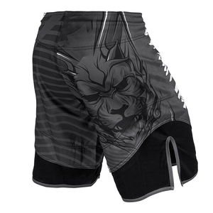 Durable Flexible MMA <b>Shorts</b> with Front Logo Lightweight Breathable Quick Dry Material for Kicking and <b>Grappling</b> Practice - Product Image 3